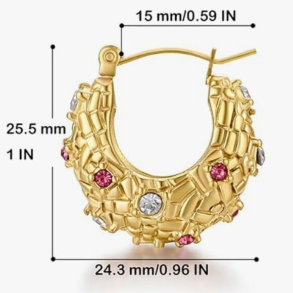 Lightweight cult gaia 14k Gold plated Earrings Elegant Chunky Hoops - Picture 3 of 6